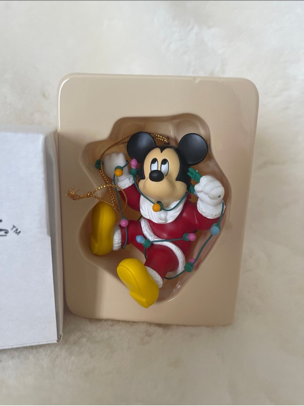 Disney Mickey Mouse Christmas Ornament Santa Lights Figurine 26231 Vintage Boxed